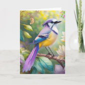 Violet Tufted Jay Fantasy Bird Kaart (Voorkant)