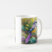 Violet Tufted Jay Fantasy Bird Koffiemok (Voorkant rechts)