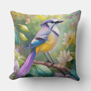 Violet Tufted Jay Fantasy Bird Kussen