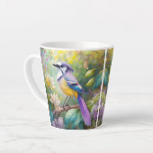 Violet Tufted Jay Fantasy Bird Latte Mok (Linkerhoek)