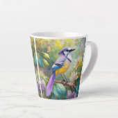 Violet Tufted Jay Fantasy Bird Latte Mok (Rechterhoek)