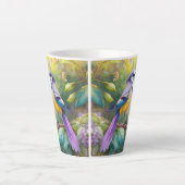 Violet Tufted Jay Fantasy Bird Latte Mok (Voorkant)