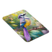 Violet Tufted Jay Fantasy Bird Magneet (Rechterzijde)