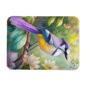 Violet Tufted Jay Fantasy Bird Magneet (Horizontaal)