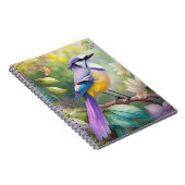 Violet Tufted Jay Fantasy Bird Notitieboek (Rechterzijde)
