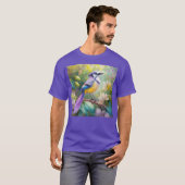 Violet Tufted Jay Fantasy Bird T-shirt (Voorkant volledig)