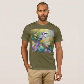 Violet Tufted Jay Fantasy Bird T-shirt (Voorkant volledig)