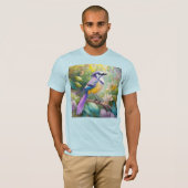 Violet Tufted Jay Fantasy Bird T-shirt (Voorkant volledig)