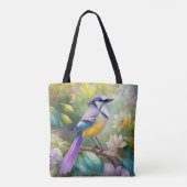 Violet Tufted Jay Fantasy Bird Tote Bag (Achterkant)