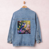 Violet Tufted Yellow Breasted Fantasy Bird Denim Jacket (Hangar)