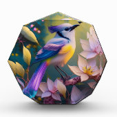 Violet Tufted Yellow Breasted Fantasy Bird Fotoblokken (Voorkant)