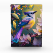 Violet Tufted Yellow Breasted Fantasy Bird Fotoblokken (Voorkant)