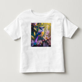 Violet Tufted Yellow Breasted Fantasy Bird Kinder Shirts