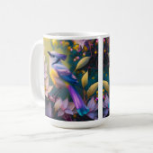 Violet Tufted Yellow Breasted Fantasy Bird Koffiemok (Voorkant links)