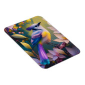 Violet Tufted Yellow Breasted Fantasy Bird Magneet (Rechterzijde)