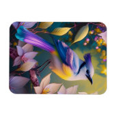 Violet Tufted Yellow Breasted Fantasy Bird Magneet (Horizontaal)