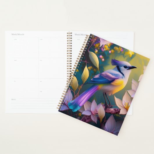 Violet Tufted Yellow Breasted Fantasy Bird Planner (Display)