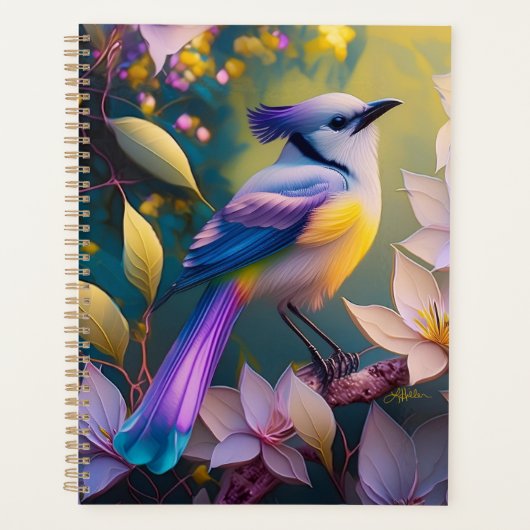 Violet Tufted Yellow Breasted Fantasy Bird Planner (Voorkant)