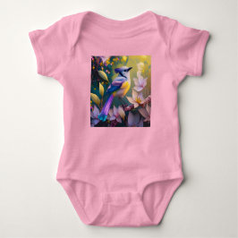 Violet Tufted Yellow Breasted Fantasy Bird Romper