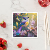 Violet Tufted Yellow Breasted Fantasy Bird Servet (Insitu)