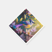 Violet Tufted Yellow Breasted Fantasy Bird Servet (Hoek)