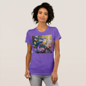 Violet Tufted Yellow Breasted Fantasy Bird T-shirt (Voorkant volledig)