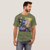 Violet Tufted Yellow Breasted Fantasy Bird T-shirt (Voorkant volledig)