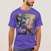 Violet Tufted Yellow Breasted Fantasy Bird T-shirt (Voorkant)