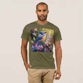 Violet Tufted Yellow Breasted Fantasy Bird T-shirt (Voorkant volledig)