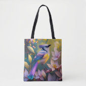 Violet Tufted Yellow Breasted Fantasy Bird Tote Bag (Voorkant)