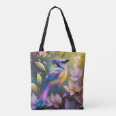 Violet Tufted Yellow Breasted Fantasy Bird Tote Bag (Achterkant)