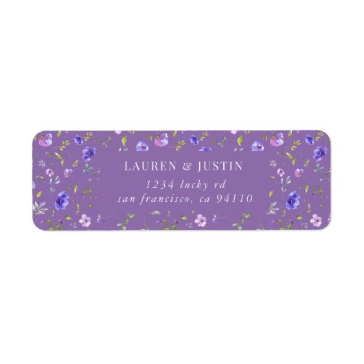 violet tuinelegant floral Return Label (Voorkant)