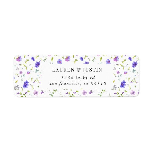 violet tuinelegant floral Return Label (Voorkant)