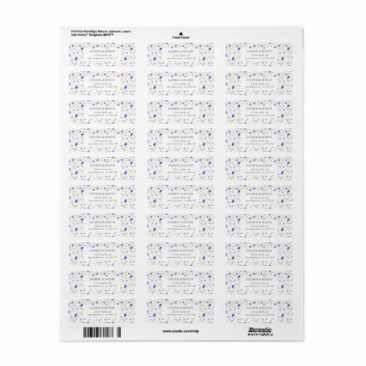 violet tuinelegant floral Return Label (Full Sheet)
