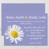 Violet Tulip Daisy Wedding Kaart (Voorkant / Achterkant)