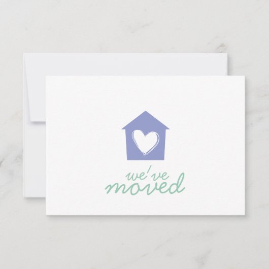 Violet Tulip Heart House Housewarming Party Invite Kaart (Voorkant)