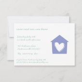 Violet Tulip Heart House Housewarming Party Invite Kaart (Achterkant)