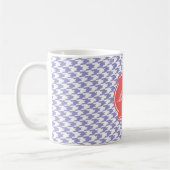 Violet Tulip Houndstooth Monogram Mok (Links)
