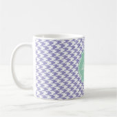 Violet Tulip Houndstooth Monogram Mok (Links)