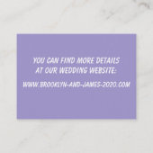 Violet Tulip Wedding Accommodations Visitekaartjes Informatiekaartje (Achterkant)