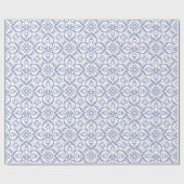 Violet Tulip & White Damask Gift Wrap Cadeaupapier (Vlak)