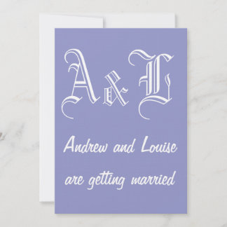 Violet Tulip & White Wedding Invitation Kaart