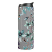 Violet tulpen: Grijze wilde bloemen Thermosbeker (Gedraaid links)