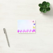 Violet tulpenbloemen en vlinderbloemigen post-it® notes (Kantoor)