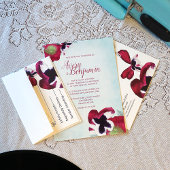 Violet, Turquoise Pansies Bruiloft RSVP Kaart