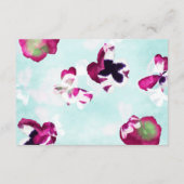 Violet, Turquoise Pansies Trouwdatum Veranderen Advieskaart (Achterkant)