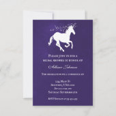 Violet Unicorn Vrijgezellenfeest uitnodigen Kaart (Voorkant)