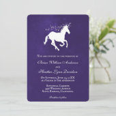 Violet Unicorn Weddenschap Kaart (Staand voorkant)