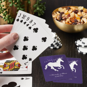 Violet Unicorn Wedding Favor Card Deck Pokerkaarten