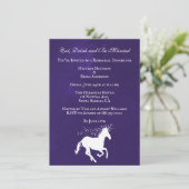 Violet Unicorn Wedding Rehearsal Dinner Invite Kaart (Staand voorkant)